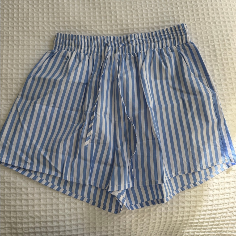 Princess Polly Blue and White Striped Shorts